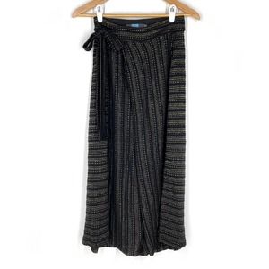 Eva Franco Blake Wide Leg Pants High Waist Black Gold Palazzo Culotte Flowy XS